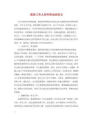 政府工作人员年终总结范文