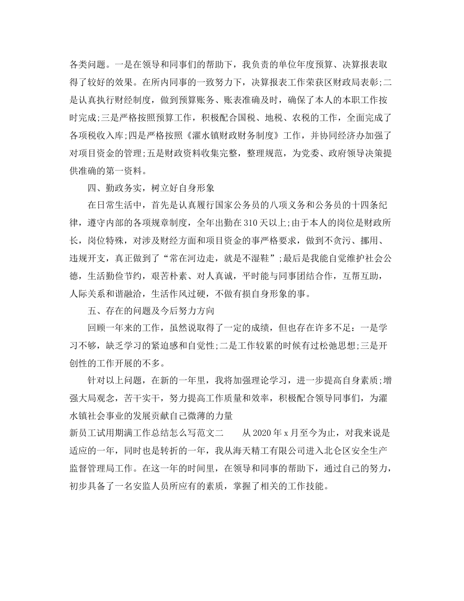 新员工试用期满工作总结怎么写_第2页