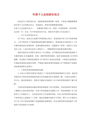 2020年度个人总结报告范文