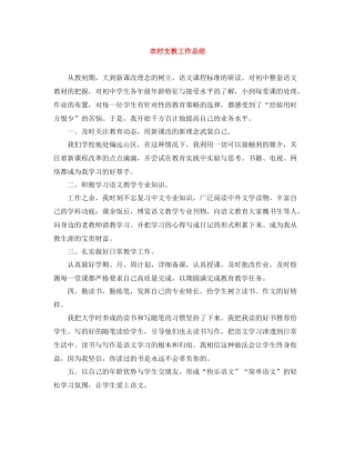 农村支教工作总结