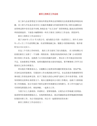 新员工的转正工作总结