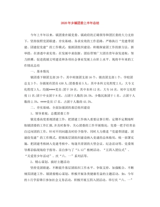 2020年乡镇团委上半年总结