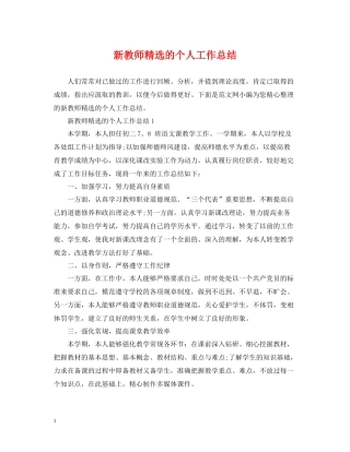 新教师精选的个人工作总结