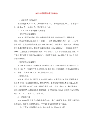 2020年项目部年终工作总结
