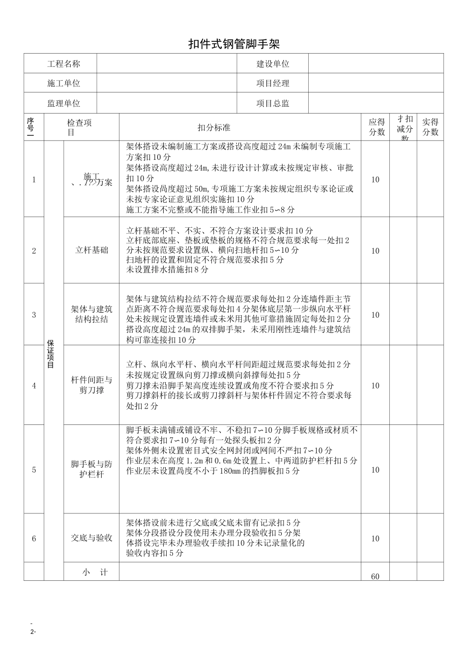 高支模检查用表_第2页