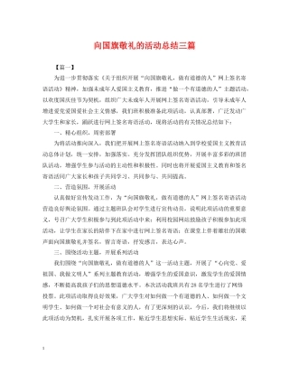 向国旗敬礼的活动总结三篇