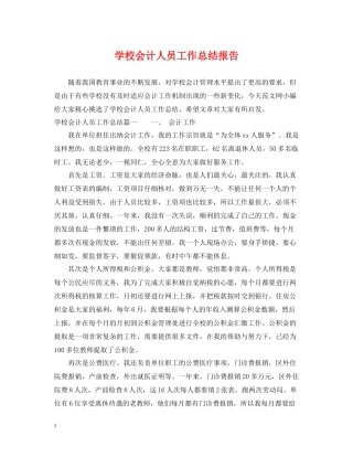 学校会计人员工作总结报告