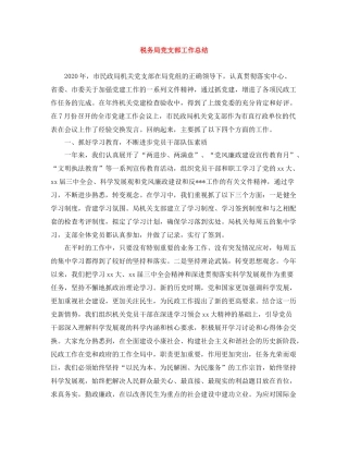 税务局党支部工作总结