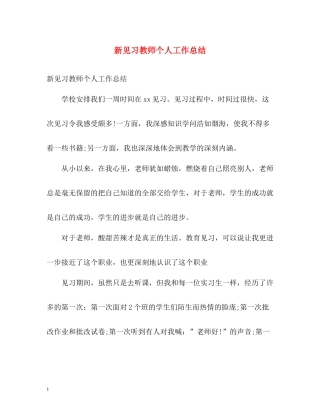 新见习教师个人工作总结