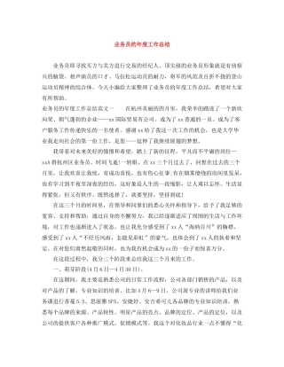 业务员的年度工作总结