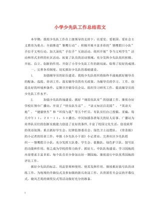 小学少先队工作总结范文