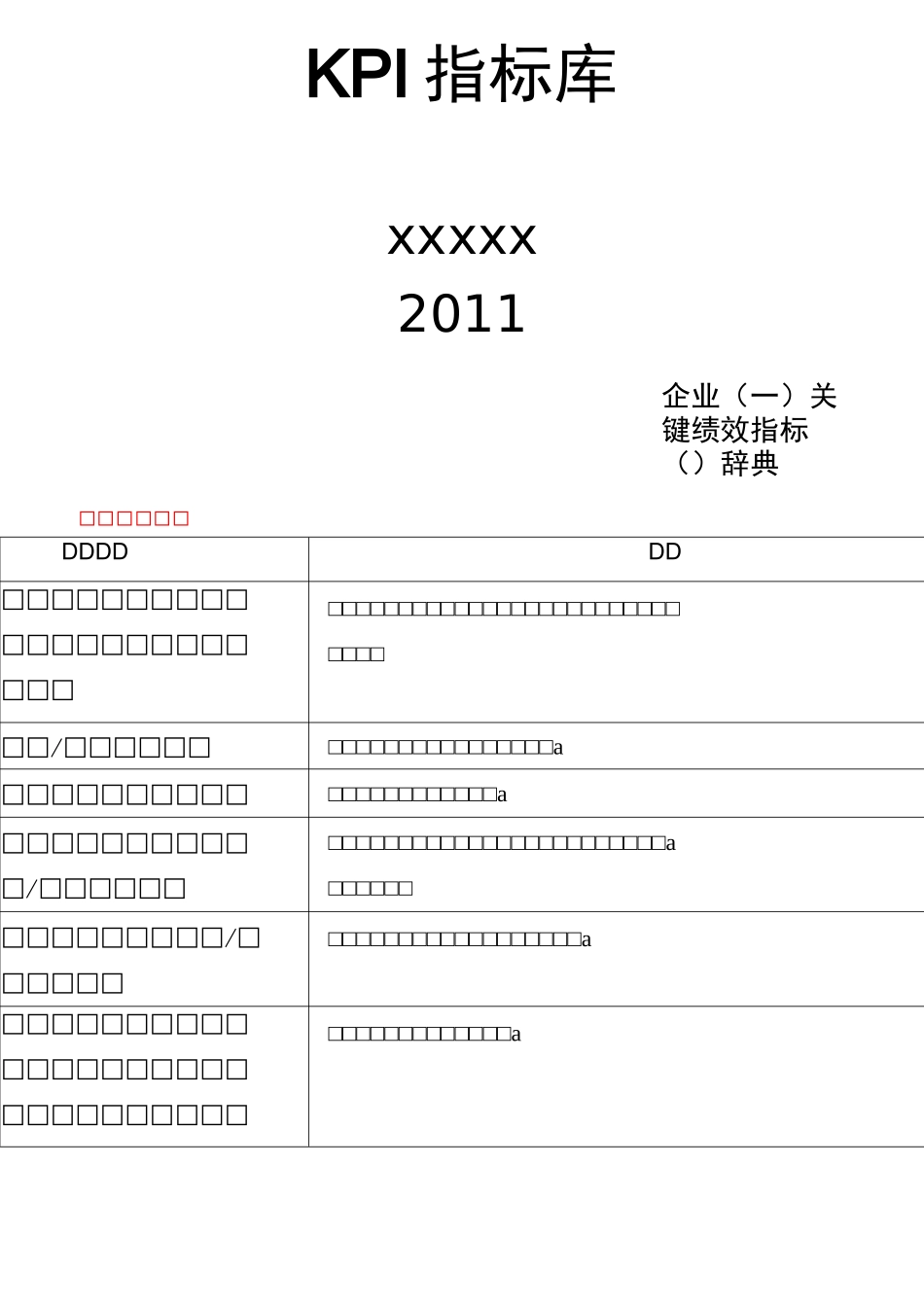 KPI指标库的_第1页