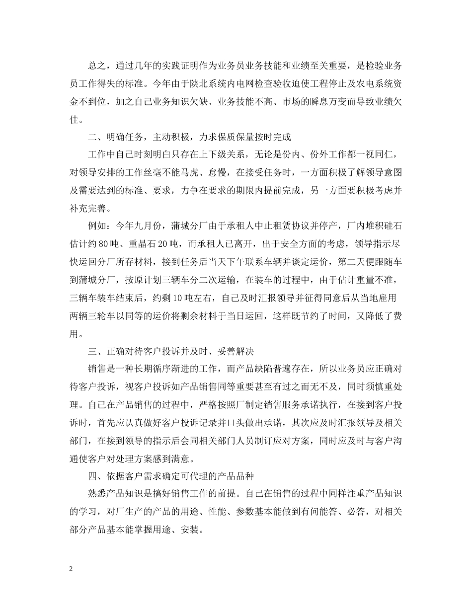 业务员个人工作总结精选_第2页