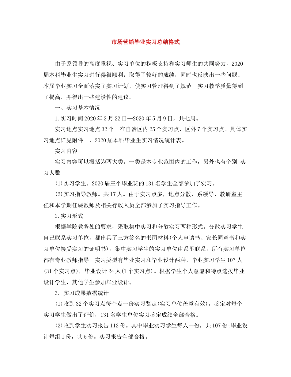 市场营销毕业实习总结格式_第1页