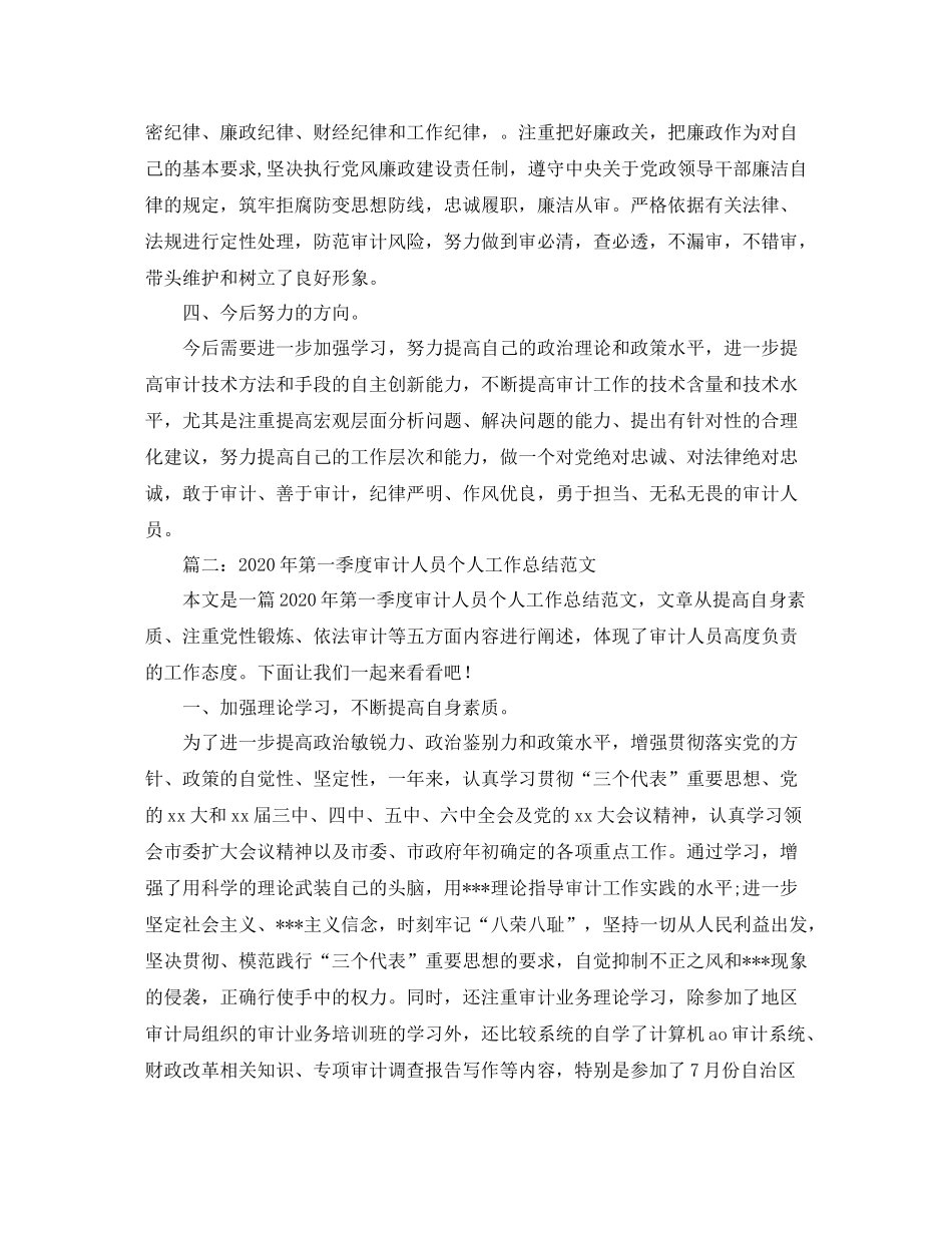 2020年度审计人员的工作总结_第2页