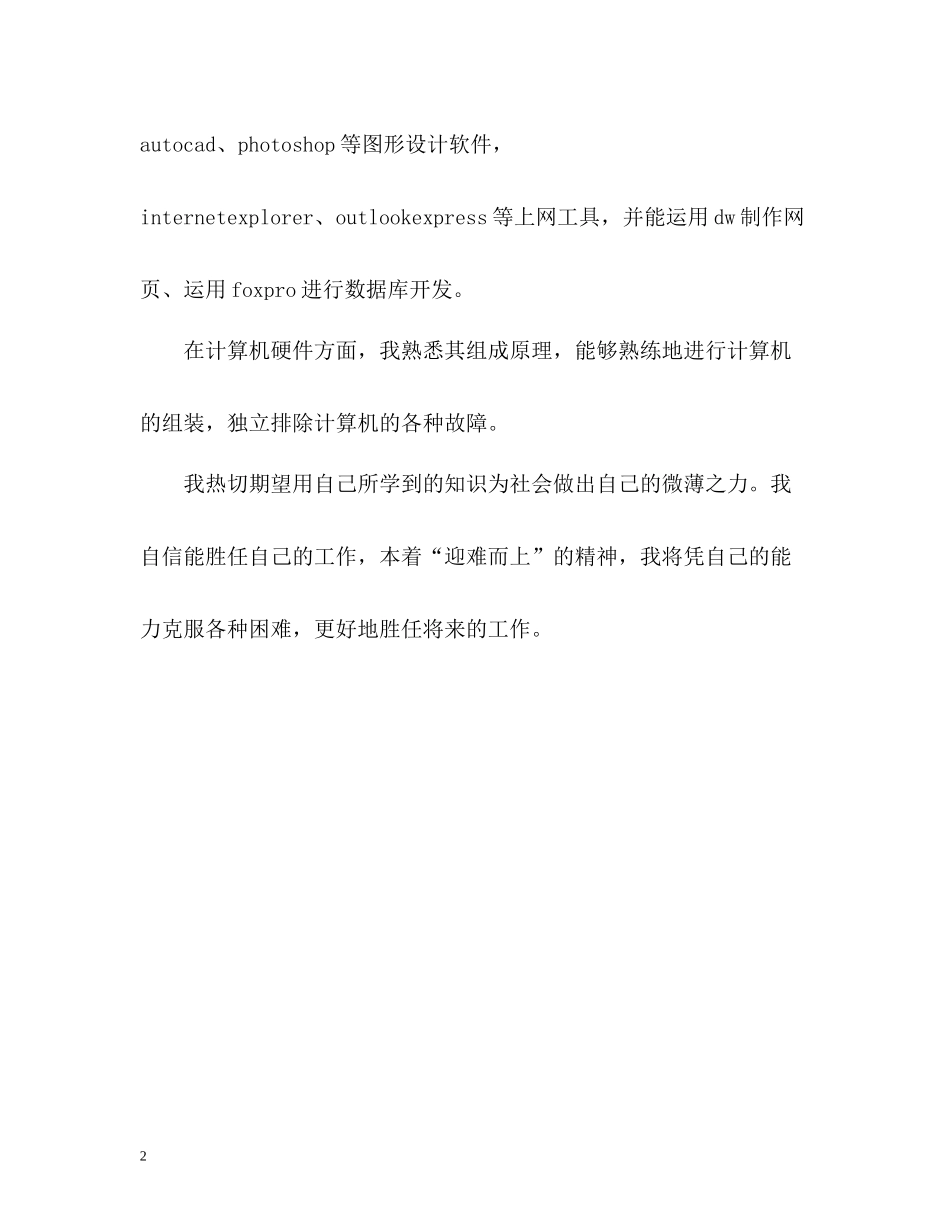 信息技术专业学习的自我评价_第2页