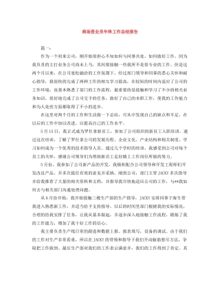 商场营业员年终工作总结报告