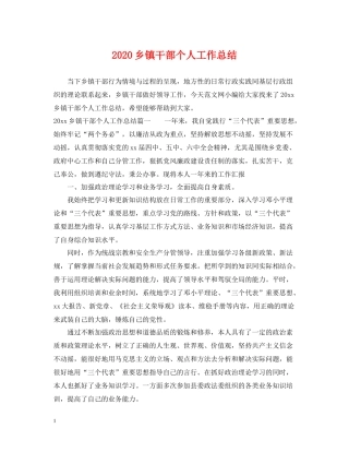 乡镇干部个人工作总结