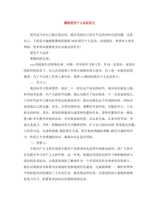 团员个人总结范文3