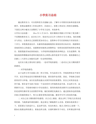 小学实习总结2