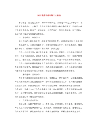 税务干部年终个人总结