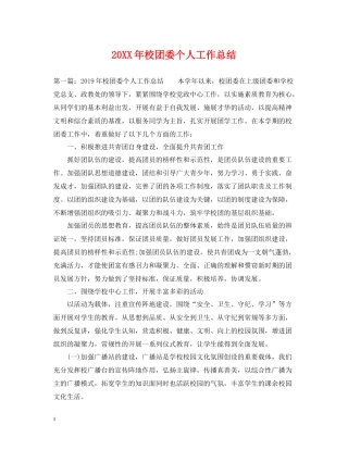 校团委个人工作总结