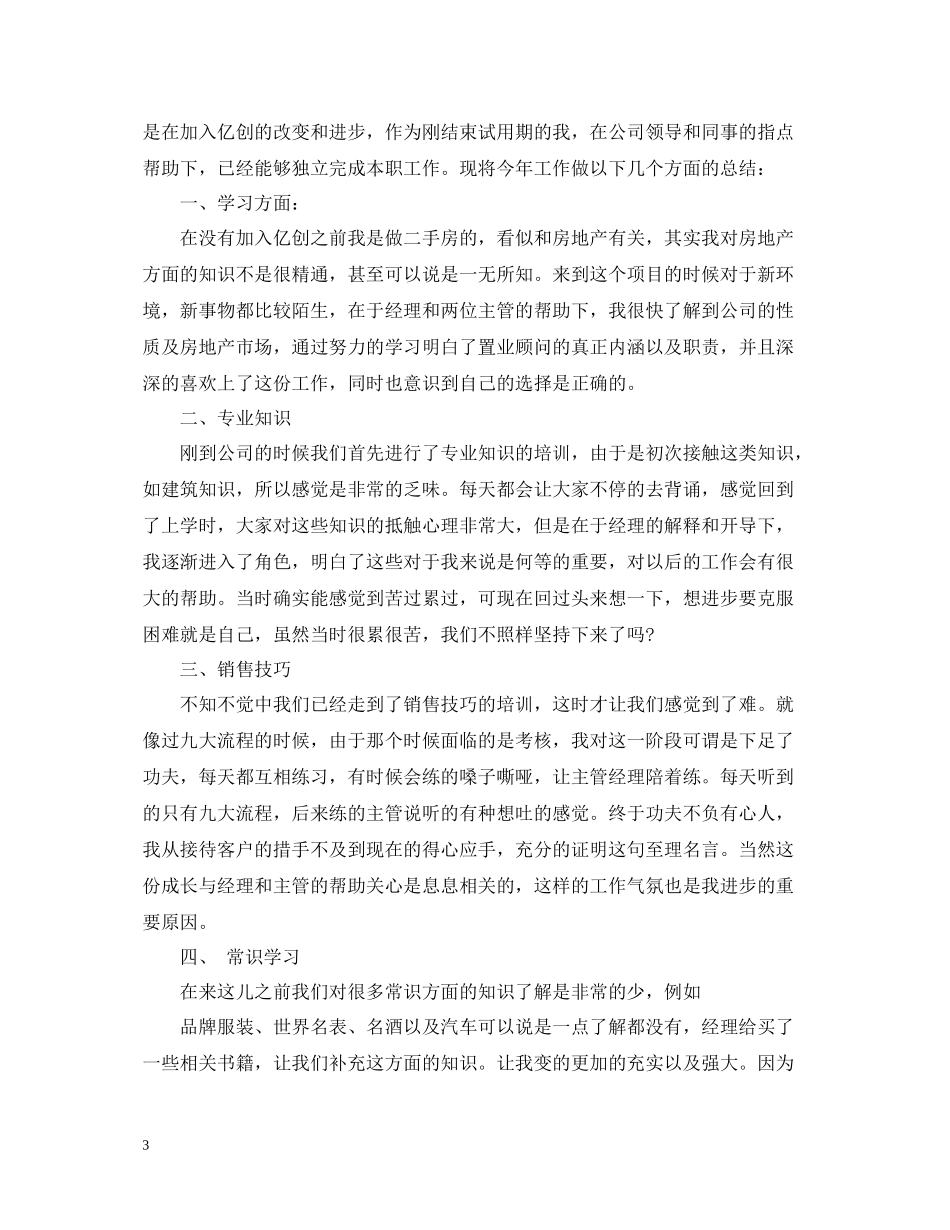 置业顾问试用期的工作总结_第3页