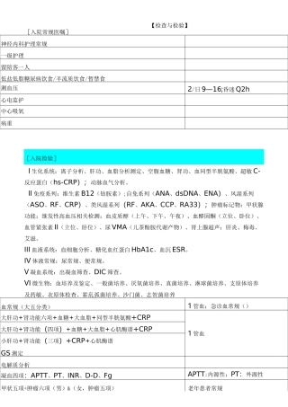 医嘱分类(神经内科)