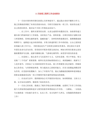 11月助理工程师工作总结报告