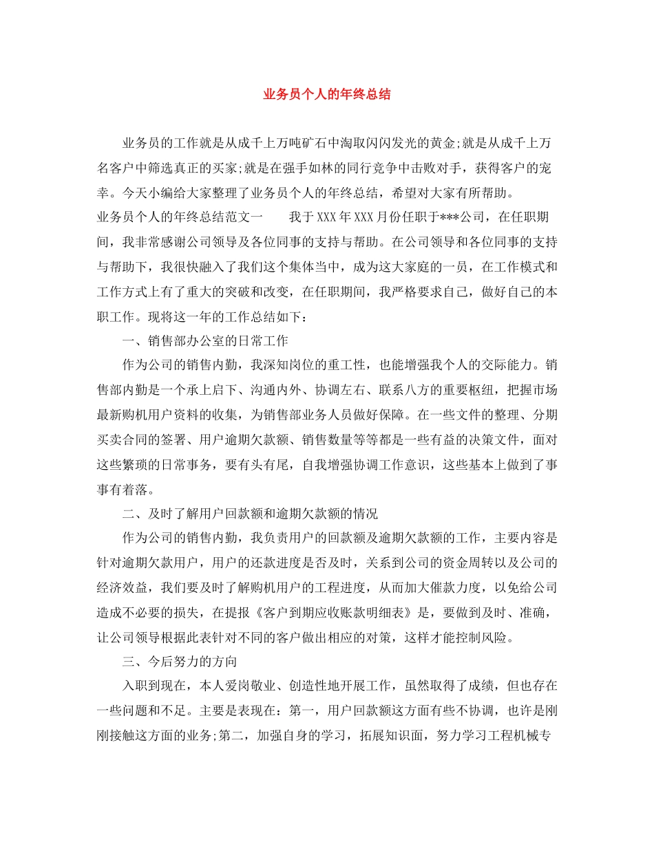 业务员个人的年终总结_第1页