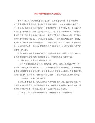 2020年度学校出纳个人总结范文