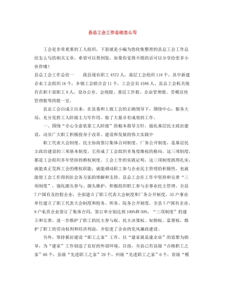 县总工会工作总结怎么写