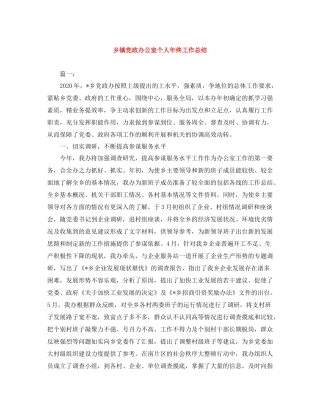乡镇党政办公室个人年终工作总结