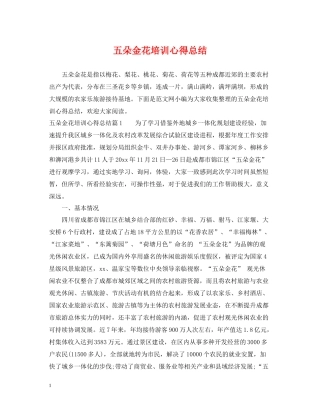 五朵金花培训心得总结