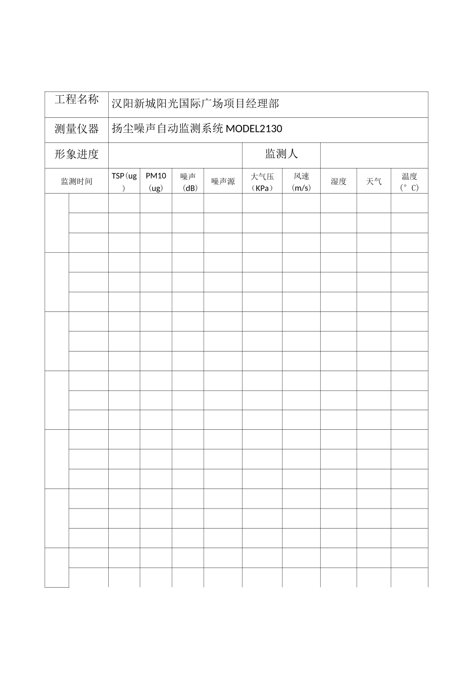 扬尘,噪声监测表_第2页