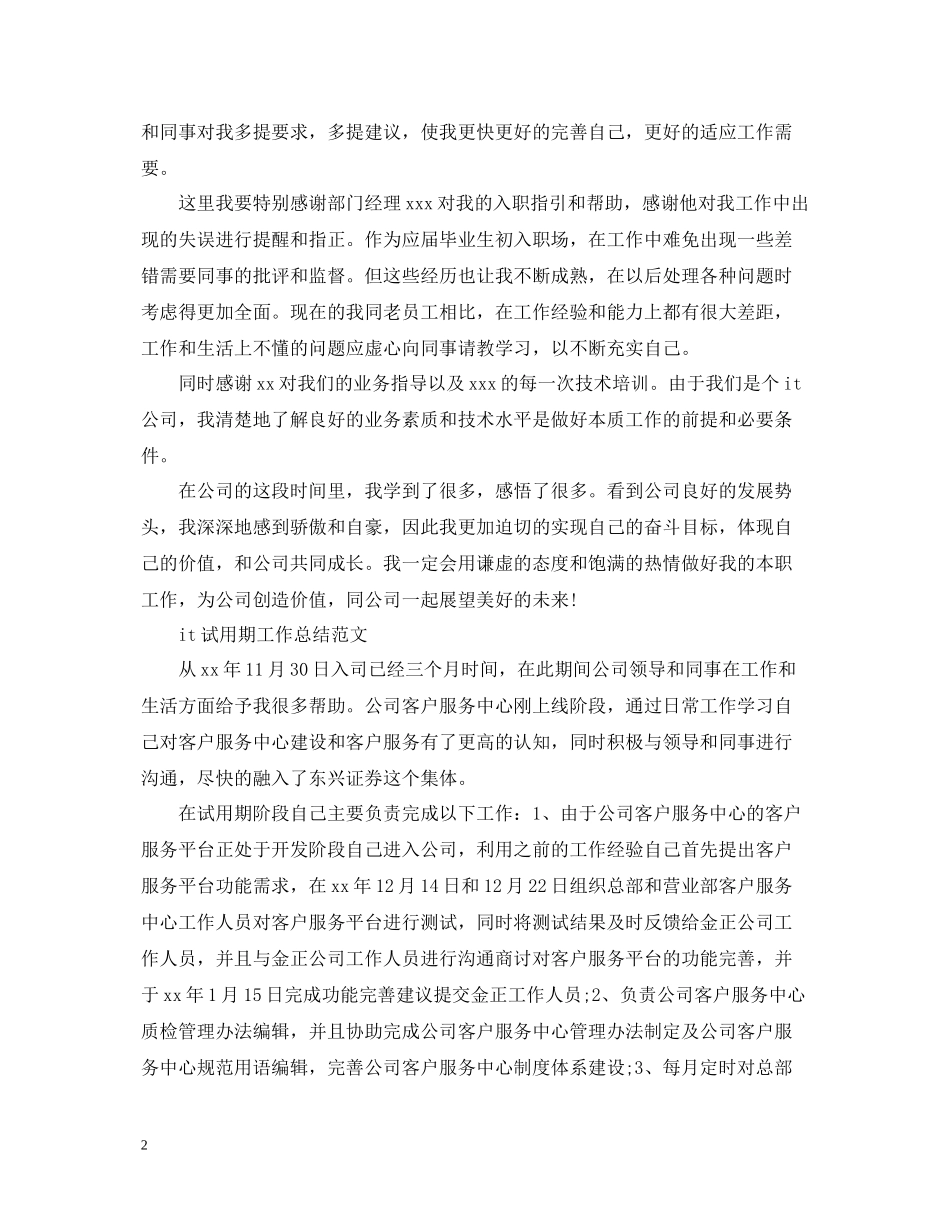 it试用期工作总结报告_第2页