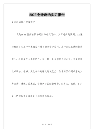 2024会计出纳实习报告_1