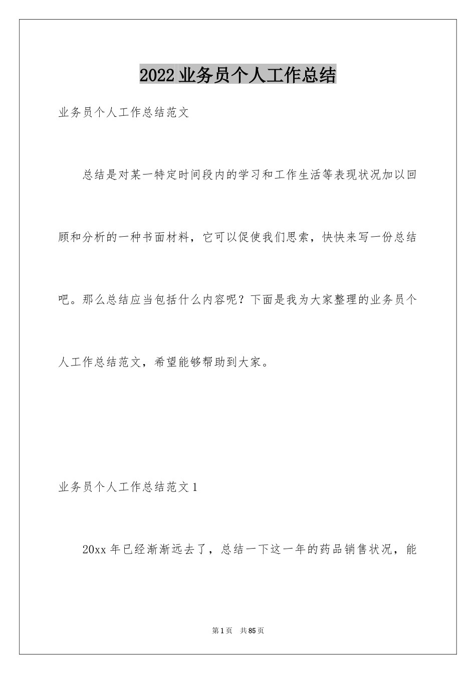 2024业务员个人工作总结_第1页