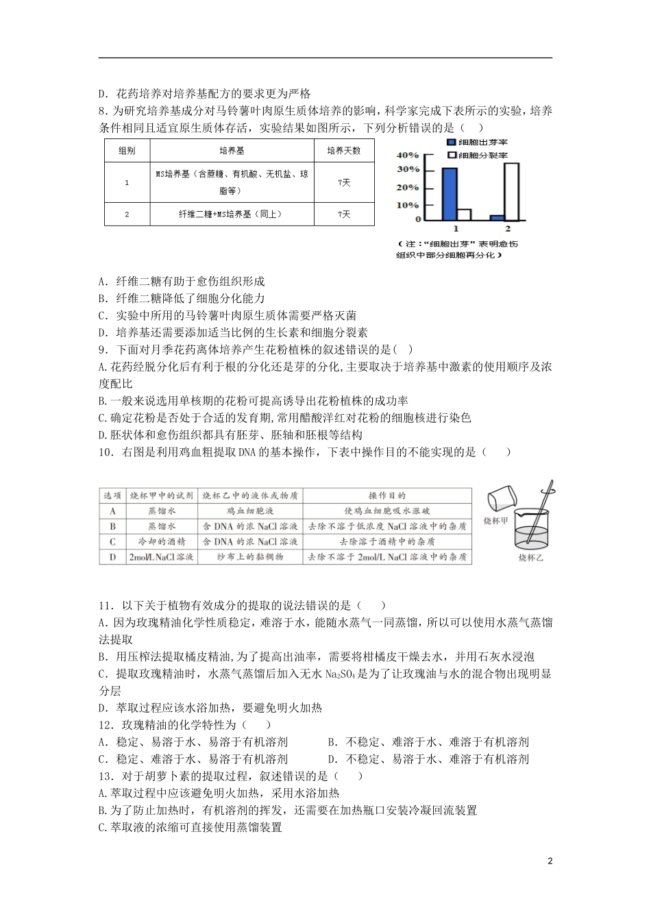 新疆兵团农二师华山中学2014_2015学年高二生物下学期期末考试试题含解析_第2页