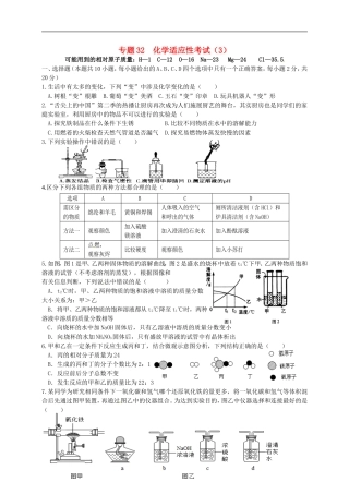 湖北省孝感市孝南区肖港镇肖港初级中学中考化学专题32化学适应性考试3无答案