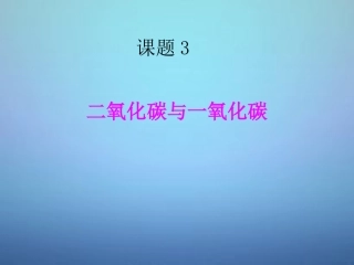 广东省河源市南开实验学校九年级化学上册6.3二氧化碳和一氧化碳第2课时课件新版新人教版