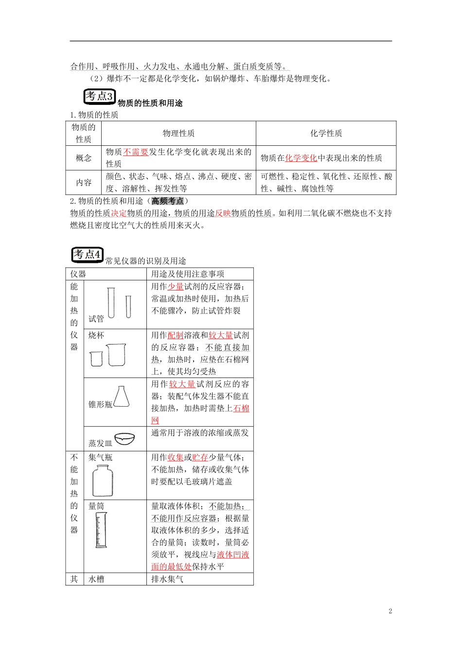 教考通2015中考化学第一单元走进化学世界复习_第2页