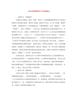 2020年度学校审计工作总结范文