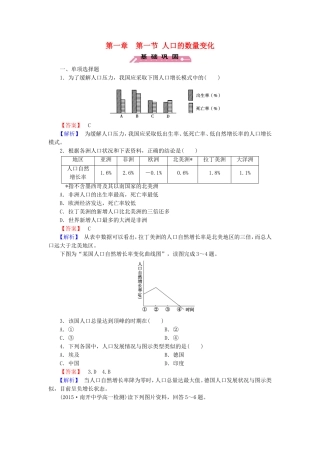 2015_2016高中地理第1章第1节人口的数量变化练习新人教版必修2