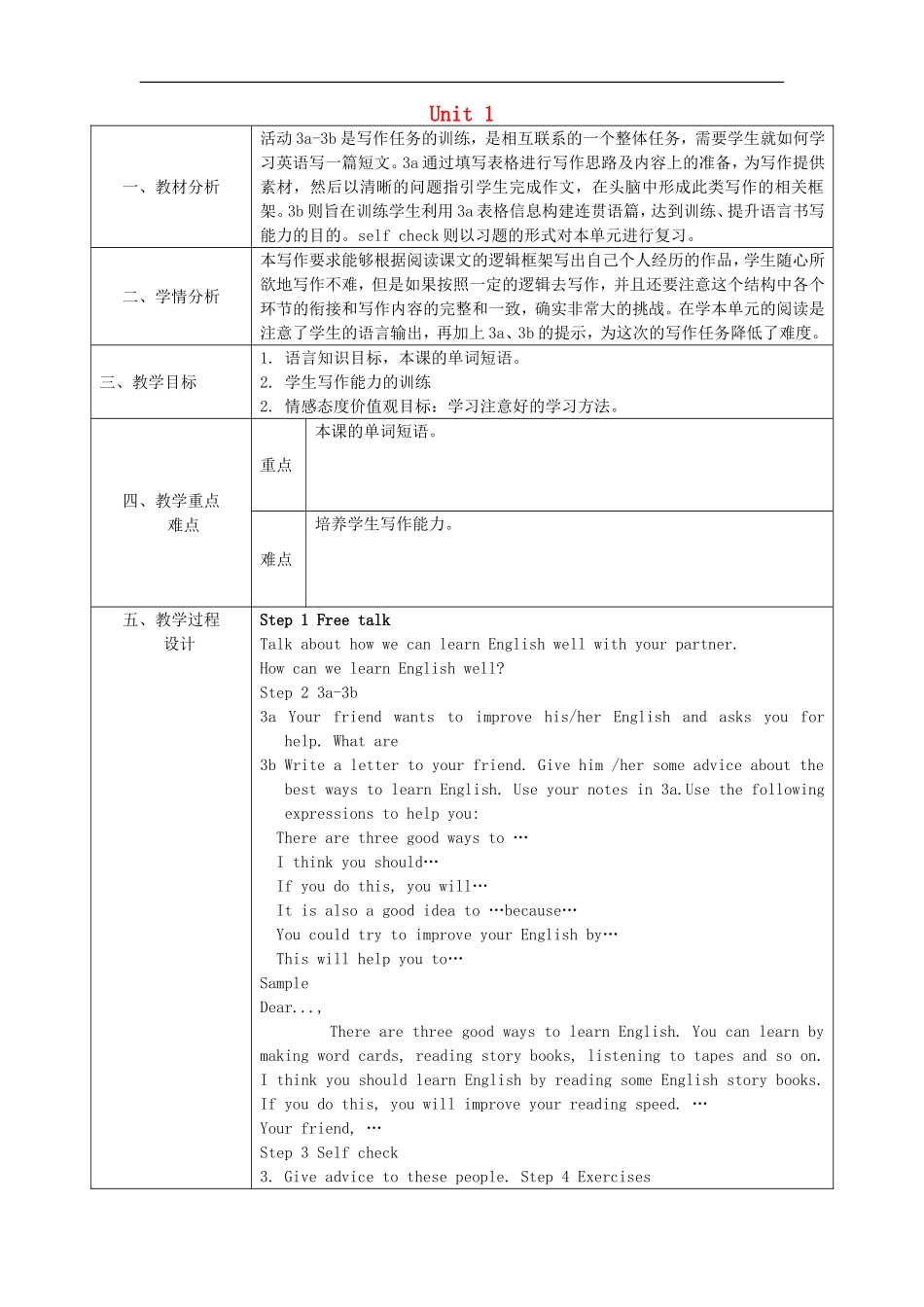 陕西省石泉县池河中学九年级英语全册Unit1HowcanwebecomegoodlearnersSectionB3a_Selfcheck教案新版人教新目标版_第1页