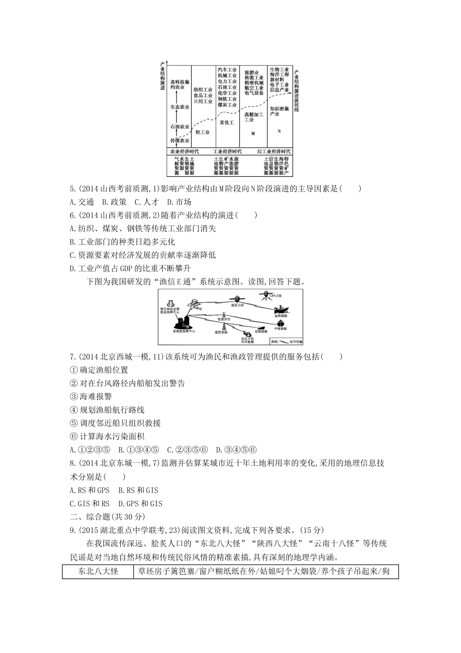 2年模拟2016版高考地理第十四单元地理环境与区域发展_第2页