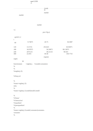 浅论matlab多变量拟合