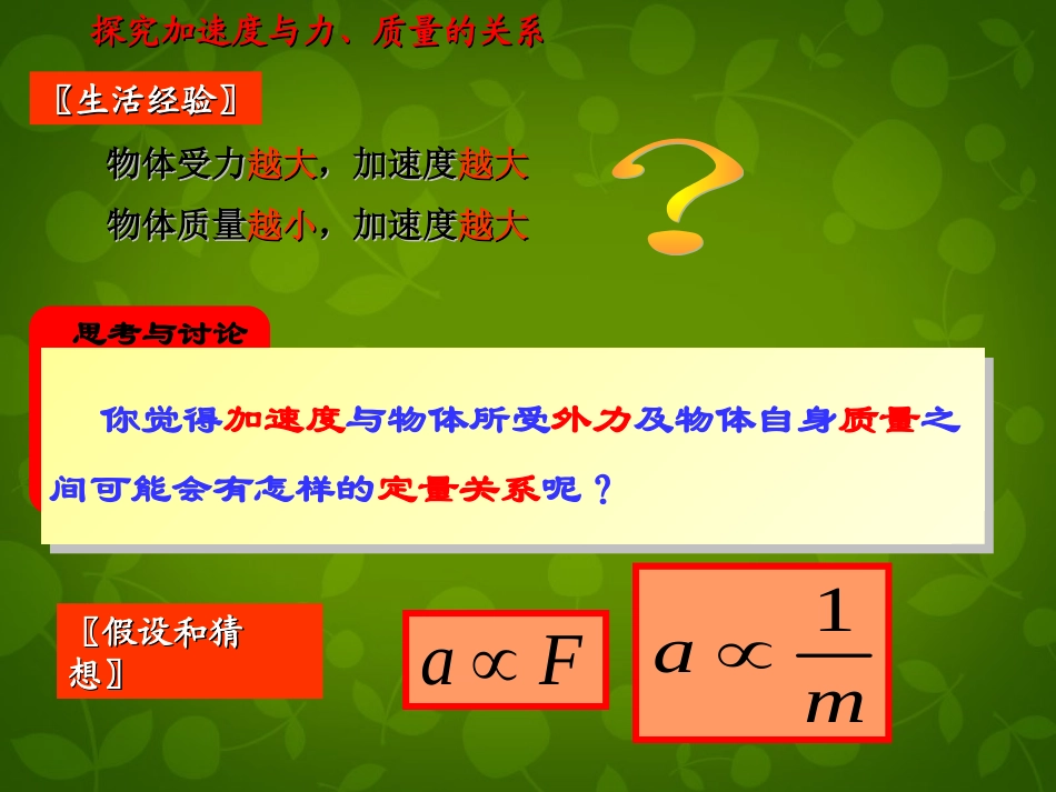 2015高中物理4.2实验：探究加速度与力质量的关系课件2新人教版必修1_第3页