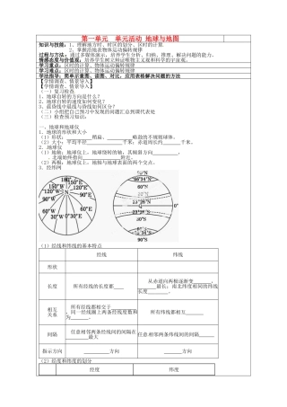 山东省淄博市淄川般阳中学高中地理单元活动地球与地图学案无答案鲁教版必修1