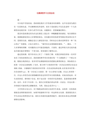 毛概课程学习自我总结
